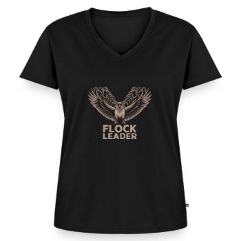 Amoureux de la migration des oiseaux Oiseaux migrateurs - T-shirt encolure en V Premium bio Femme - noir - Devant - AI Model Female 172 light (172cm)
