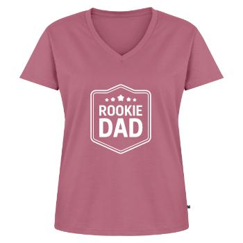 Parenthood humor New fathers have for the first time - Women's Premium Organic V-neck T-shirt - mauve - Front - AI Model Female 172 dark (172cm)