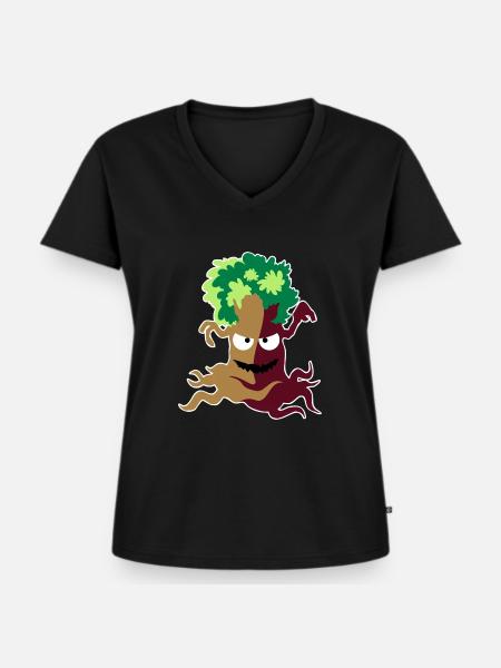 Erd-Elementar - Frauen Premium Bio T-Shirt mit V-Ausschnitt - Schwarz