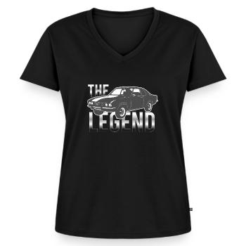Opel Manta The Legend - Frauen Premium Bio T-Shirt mit V-Ausschnitt - Schwarz - Vorne - AI Model Female 172 light (172cm)