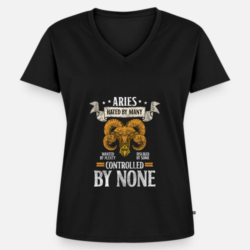 Sternzeichen Konstellation Minerva - Frauen Premium Bio T-Shirt mit V-Ausschnitt - Schwarz