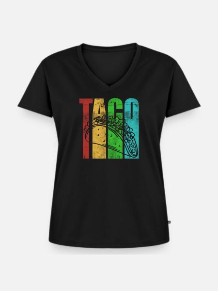Taco - Frauen Premium Bio T-Shirt mit V-Ausschnitt - Schwarz