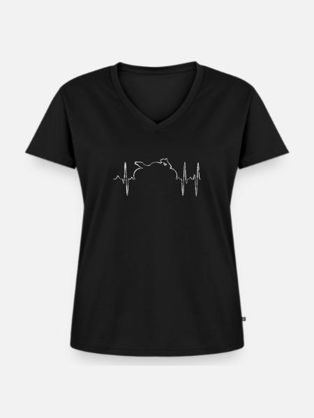 Motorrad - Frauen Premium Bio T-Shirt mit V-Ausschnitt - Schwarz