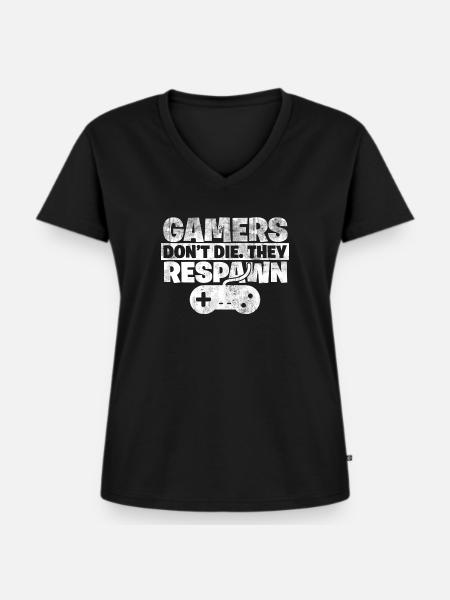Gamer - Frauen Premium Bio T-Shirt mit V-Ausschnitt - Schwarz