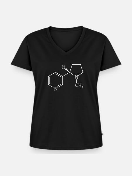 Nikotin Nerd - Frauen Premium Bio T-Shirt mit V-Ausschnitt - Schwarz