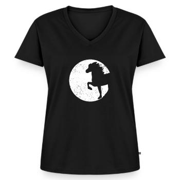 Isländer eine Leidenschaft - Frauen Premium Bio T-Shirt mit V-Ausschnitt - Schwarz - Vorne - AI Model Female 172 light (172cm)