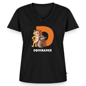 Dominance Master Slave Domina Slave BDSM sadomaso - Women's Premium Organic V-neck T-shirt - black - Front - AI Model Female 172 light (172cm)
