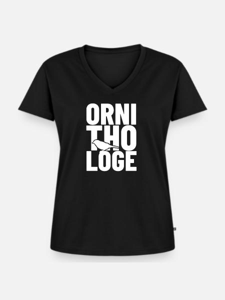 ornithologe vogelkunde - Frauen Premium Bio T-Shirt mit V-Ausschnitt - Schwarz