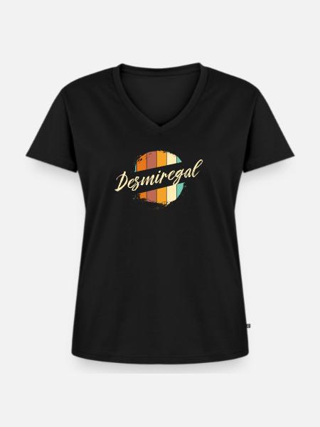 desmiregal circle - Frauen Premium Bio T-Shirt mit V-Ausschnitt - Schwarz