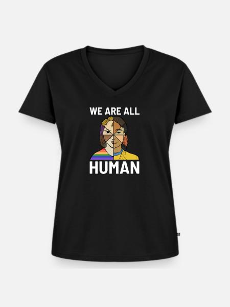 Diversity Unity Menschenrechtsanwalt Geschenk - Frauen Premium Bio T-Shirt mit V-Ausschnitt - Schwarz