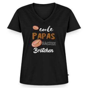 Bäcker Konditor Brötchen Backen Bäckerei Geschenke - Frauen Premium Bio T-Shirt mit V-Ausschnitt - Schwarz - Vorne - AI Model Female 172 light (172cm)