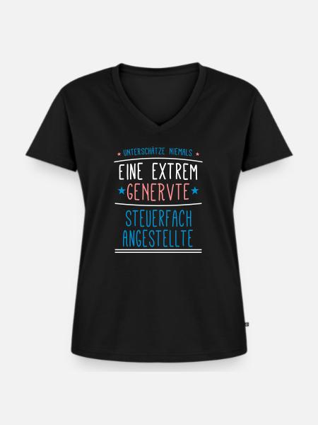 Steuerfachangestellte Beruf - Geschenk - Frauen Premium Bio T-Shirt mit V-Ausschnitt - Schwarz