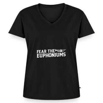 Fear The Euphoniums 5 - Frauen Premium Bio T-Shirt mit V-Ausschnitt - Schwarz - Vorne - AI Model Female 172 light (172cm)