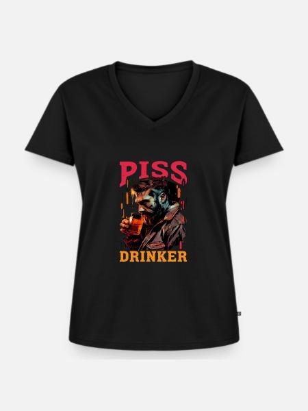 Piss Drinker 36 - Frauen Premium Bio T-Shirt mit V-Ausschnitt - Schwarz