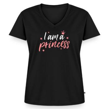 I am a princess princess - Women's Premium Organic V-neck T-shirt - black - Front - AI Model Female 172 light (172cm)