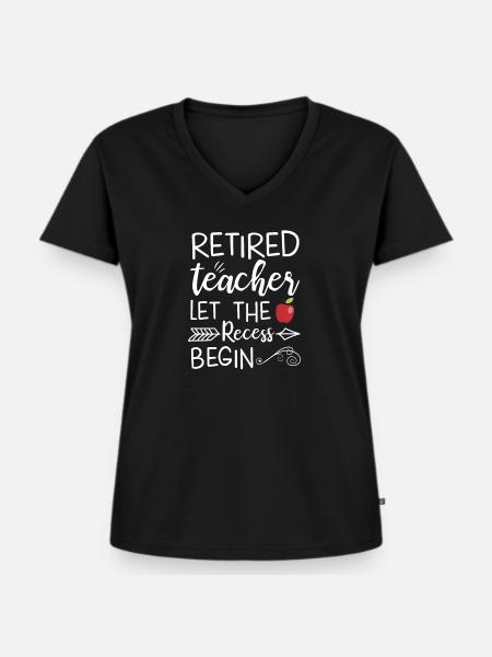 Lehrer Rente - Frauen Premium Bio T-Shirt mit V-Ausschnitt - Schwarz