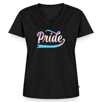LGBT Regenbogen Transgender Pride - Frauen Premium Bio T-Shirt mit V-Ausschnitt - Schwarz - Vorne - AI Model Female 172 light (172cm)
