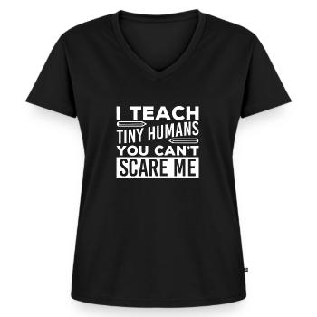 lehrer - Frauen Premium Bio T-Shirt mit V-Ausschnitt - Schwarz - Vorne - AI Model Female 172 light (172cm)