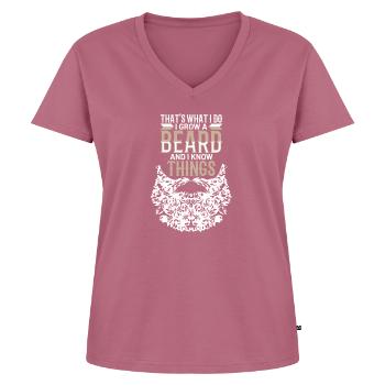beard - Women's Premium Organic V-neck T-shirt - mauve - Front - AI Model Female 172 dark (172cm)