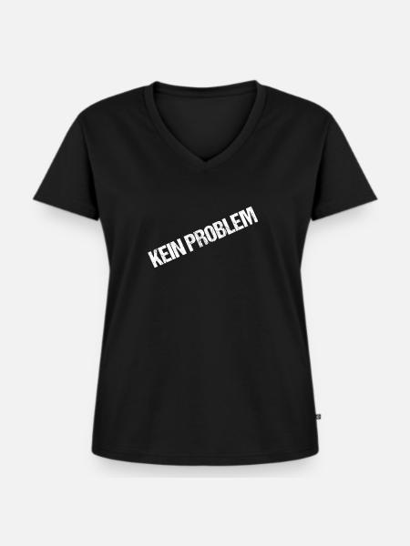 Kein Problem - Frauen Premium Bio T-Shirt mit V-Ausschnitt - Schwarz