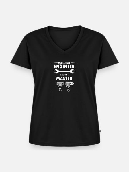 Mechanical Engineer - Machine Master - Frauen Premium Bio T-Shirt mit V-Ausschnitt - Schwarz