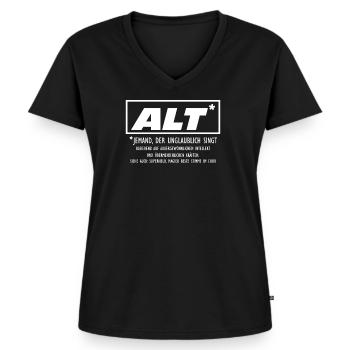 Alt Chorstimme Definition Chor Sänger T-Shirt - Frauen Premium Bio T-Shirt mit V-Ausschnitt - Schwarz - Vorne - AI Model Female 172 light (172cm)
