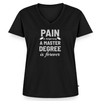Master-Abschluss - Frauen Premium Bio T-Shirt mit V-Ausschnitt - Schwarz - Vorne - AI Model Female 172 light (172cm)