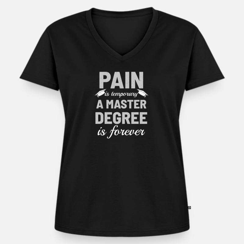Master-Abschluss - Frauen Premium Bio T-Shirt mit V-Ausschnitt - Schwarz