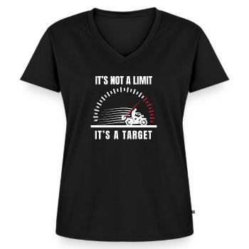 motorrad - Frauen Premium Bio T-Shirt mit V-Ausschnitt - Schwarz - Vorne - AI Model Female 172 light (172cm)