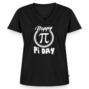 Pi Day Glücklicher Pi Day - Frauen Premium Bio T-Shirt mit V-Ausschnitt - Schwarz - Vorne - AI Model Female 172 light (172cm)