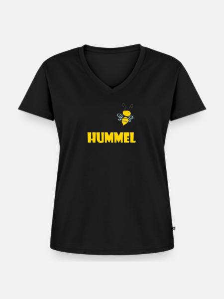Kosename Hummel Geschenkidee - Frauen Premium Bio T-Shirt mit V-Ausschnitt - Schwarz