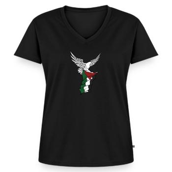 Freedom for Palestine Palestinian Flag Gaza - Women's Premium Organic V-neck T-shirt - black - Front - AI Model Female 172 light (172cm)