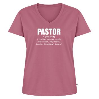 Pasteur définition prêtre cadeau - T-shirt encolure en V Premium bio Femme - mauve - Devant - AI Model Female 172 dark (172cm)