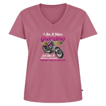 Ich bin ein Biker-Oma-Druck - Cooles Oma-Design - Frauen Premium Bio T-Shirt mit V-Ausschnitt - Mauve - Vorne - AI Model Female 172 dark (172cm)