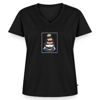 Wanna Clash Arena Royale Clans - Frauen Premium Bio T-Shirt mit V-Ausschnitt - Schwarz - Vorne - AI Model Female 172 light (172cm)