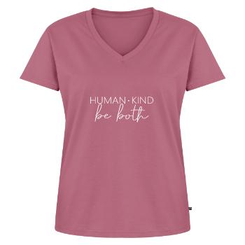 Human | Child | Both | Life Quotes | Kindness - Women's Premium Organic V-neck T-shirt - mauve - Front - AI Model Female 172 dark (172cm)