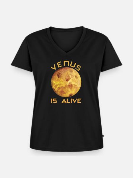 Venus - Frauen Premium Bio T-Shirt mit V-Ausschnitt - Schwarz
