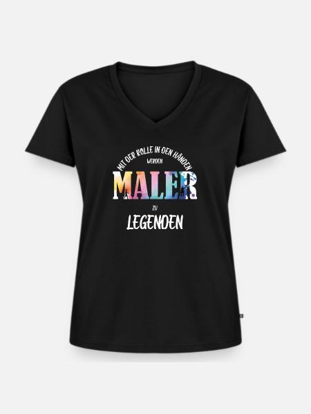 Maler - Frauen Premium Bio T-Shirt mit V-Ausschnitt - Schwarz
