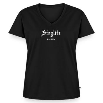 Berlin Steglitz Süd Berlin Steglitz Tshirt Kult - Frauen Premium Bio T-Shirt mit V-Ausschnitt - Schwarz - Vorne - AI Model Female 172 light (172cm)