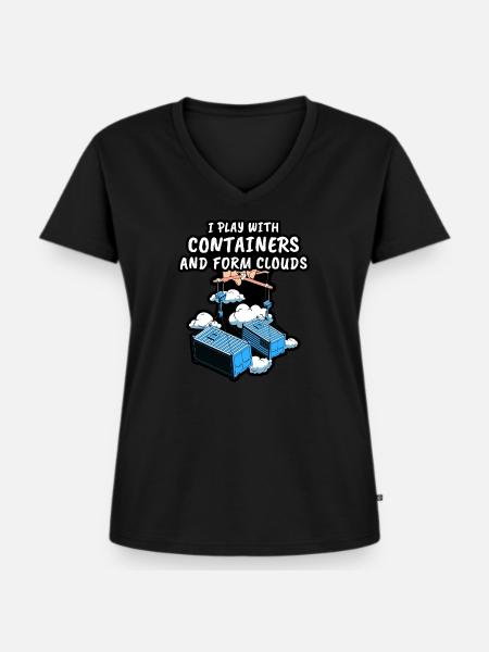 Devops Gag Geschenke - Frauen Premium Bio T-Shirt mit V-Ausschnitt - Schwarz