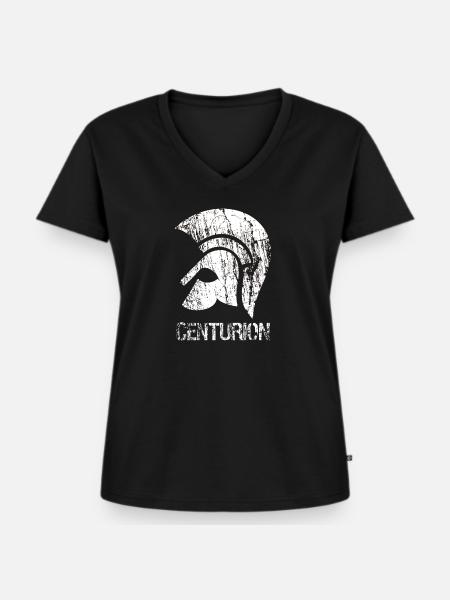 Roman Centurion - Frauen Premium Bio T-Shirt mit V-Ausschnitt - Schwarz