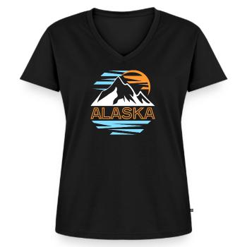 Alaska Reisen Alaska-Souvenir Urlaub - Frauen Premium Bio T-Shirt mit V-Ausschnitt - Schwarz - Vorne - AI Model Female 172 light (172cm)