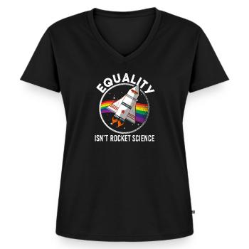 Gay Pride - Frauen Premium Bio T-Shirt mit V-Ausschnitt - Schwarz - Vorne - AI Model Female 172 light (172cm)
