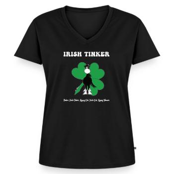 Tinker, Irish Tinker, Gypsy Cob, Gypsy Vanner - Frauen Premium Bio T-Shirt mit V-Ausschnitt - Schwarz - Vorne - AI Model Female 172 light (172cm)