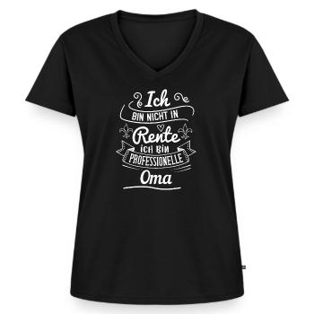 Professionelle Oma Ruhestand Geschenk - Frauen Premium Bio T-Shirt mit V-Ausschnitt - Schwarz - Vorne - AI Model Female 172 light (172cm)