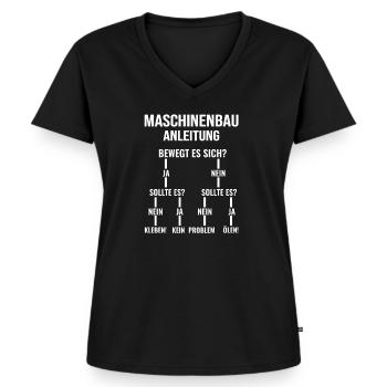 Maschinenbau Elektrotechnik Studenten Ingenieur - Frauen Premium Bio T-Shirt mit V-Ausschnitt - Schwarz - Vorne - AI Model Female 172 light (172cm)