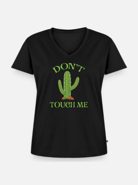 Don't Touch Me - Frauen Premium Bio T-Shirt mit V-Ausschnitt - Schwarz