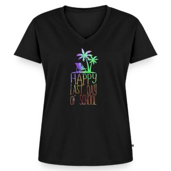 Happy Last Day Of School Students And Teachers - Women's Premium Organic V-neck T-shirt - black - Front - AI Model Female 172 light (172cm)