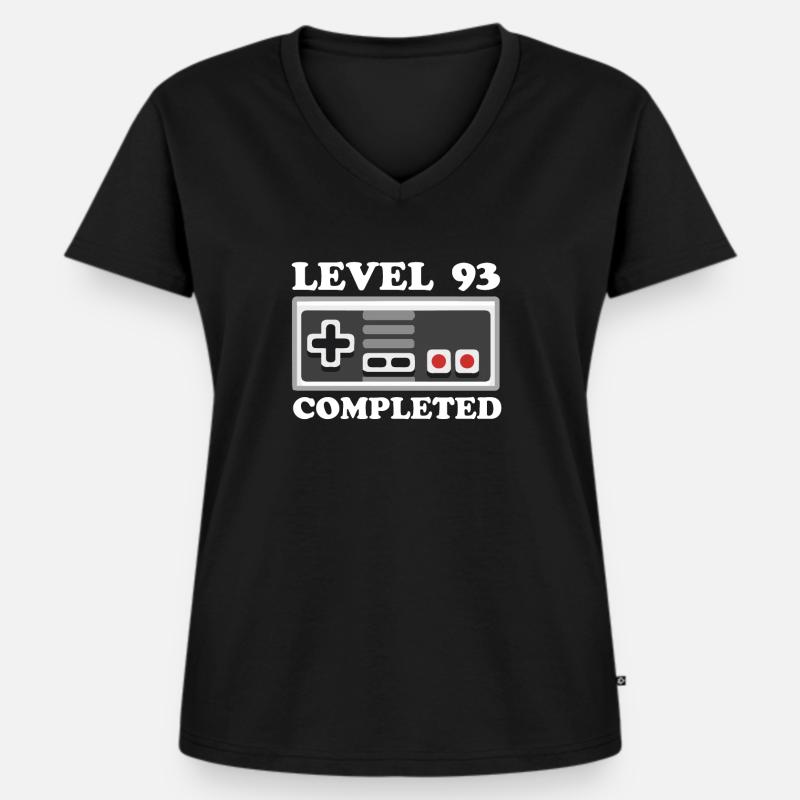 93 Ninety Three - Frauen Premium Bio T-Shirt mit V-Ausschnitt - Schwarz