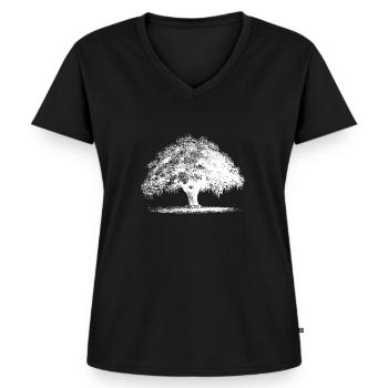 Arbre - T-shirt encolure en V Premium bio Femme - noir - Devant - AI Model Female 172 light (172cm)